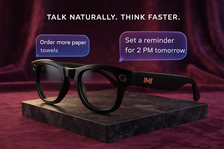 IMI Glasses lifestyle image from the official product website